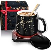 Coffee Mug Warmer & Mug Set, Coffee Cup Warmer with 2 Temperature Settings, Electric Coffee Warmer for Desk Auto Shut-off, Candle Warmer Coffee Warmer with Mug Set for Christmas & Birthday Gifts