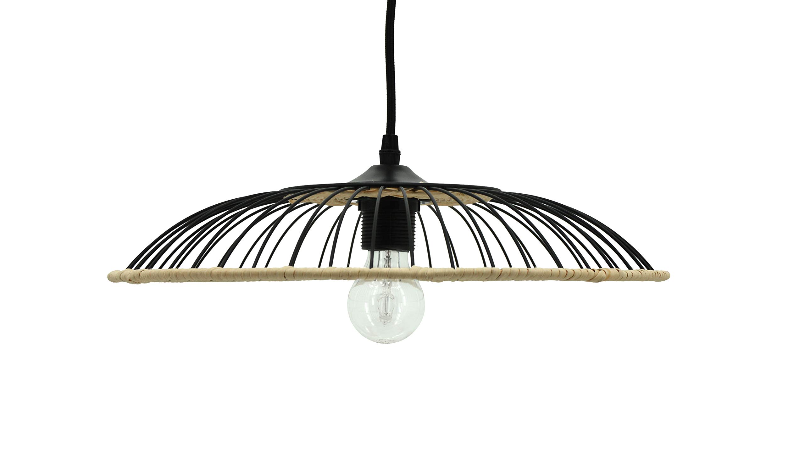 LUSSIOL 250535 Suspension, 60 W, Metal/Rattan