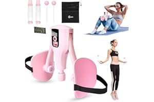 Keria Thigh Master Hip & Pelvic Trainer - Adjustable 0-55lbs Kegel Exerciser with Leg Straps, Handles for Pelvic Floor, Postpartum Rehab, Inner Thigh & Arms Toning - Includes Jump Rope