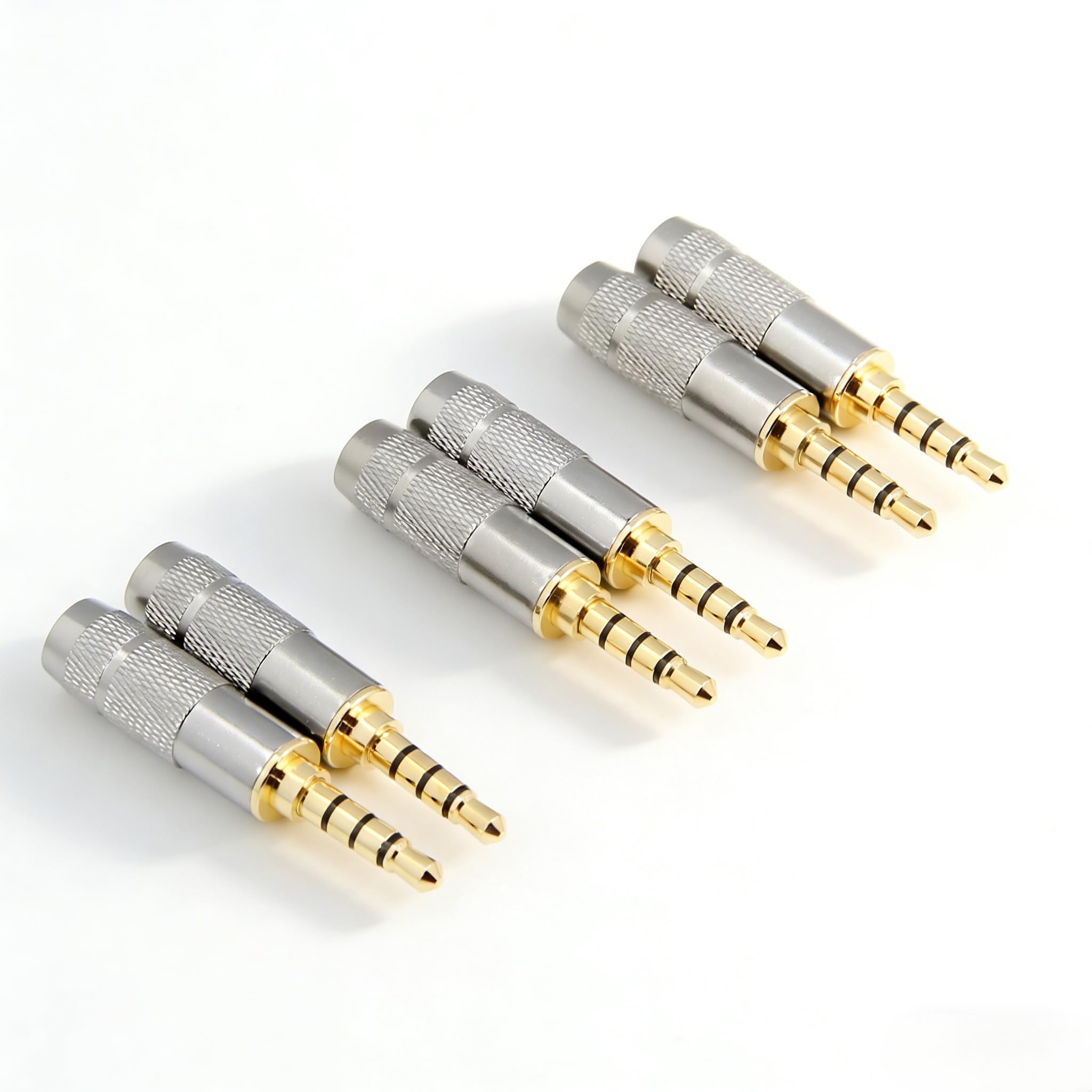 6 pcs Quality 3.5mm 4-Poles Jack Plug Solder Soldering Phone End Terminal for Moible Phone Earphone Headphone Headset