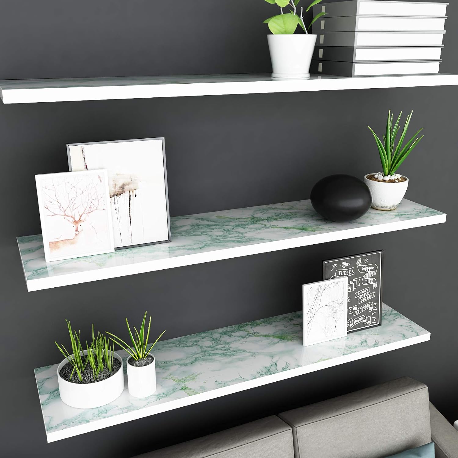VEELIKE Marble Wallpaper Vinyl Kitchen Worktop Covering Self Adhesive Sticky Back Plastic Roll 40cm x 300cm Contact Paper Washable Wallpaper for Kitchen Bedroom Dining Room - Image 5