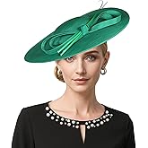 Elegant Wide Brim Wedding Fascinators Women Church Hats Formal Kentucky Dress Derby Hats with Bowknot