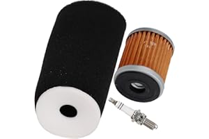 HIFROM Air Filter Element Cleaner with Oil Filter Spark Plug Kit Replacement for 2005-2013 Yamaha Raptor 350 YFM350R Replace 1UY-14451-00-00 1UY134400100