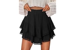 onlypuff Flowy Shorts for Women Ruffle Skorts Mini Skirts High Waisted Teen Gilrs Tennis Skort Summer Shorts
