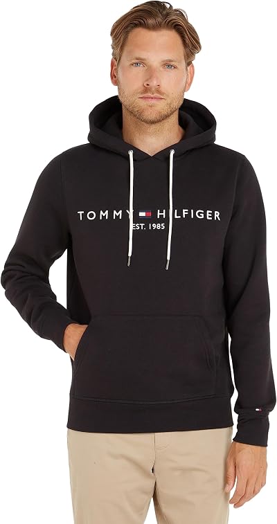Tommy Hilfiger Men’s Core Logo Hoodie Black Medium
