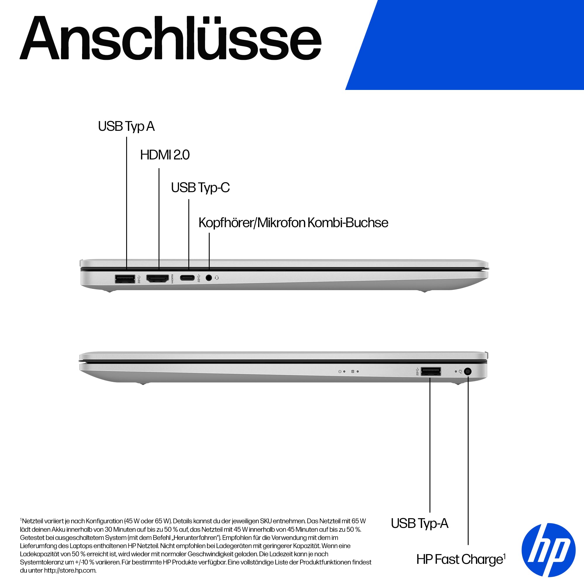 HP Laptop mit 17,3" FHD Display, Intel Core i7-1355U, 16 GB DDR4 RAM, 1 TB SSD, Intel Iris Grafik, Windows 11, QWERTZ, Silber inkl. 25 GB Dropbox-Speicher für 12 Monate 4