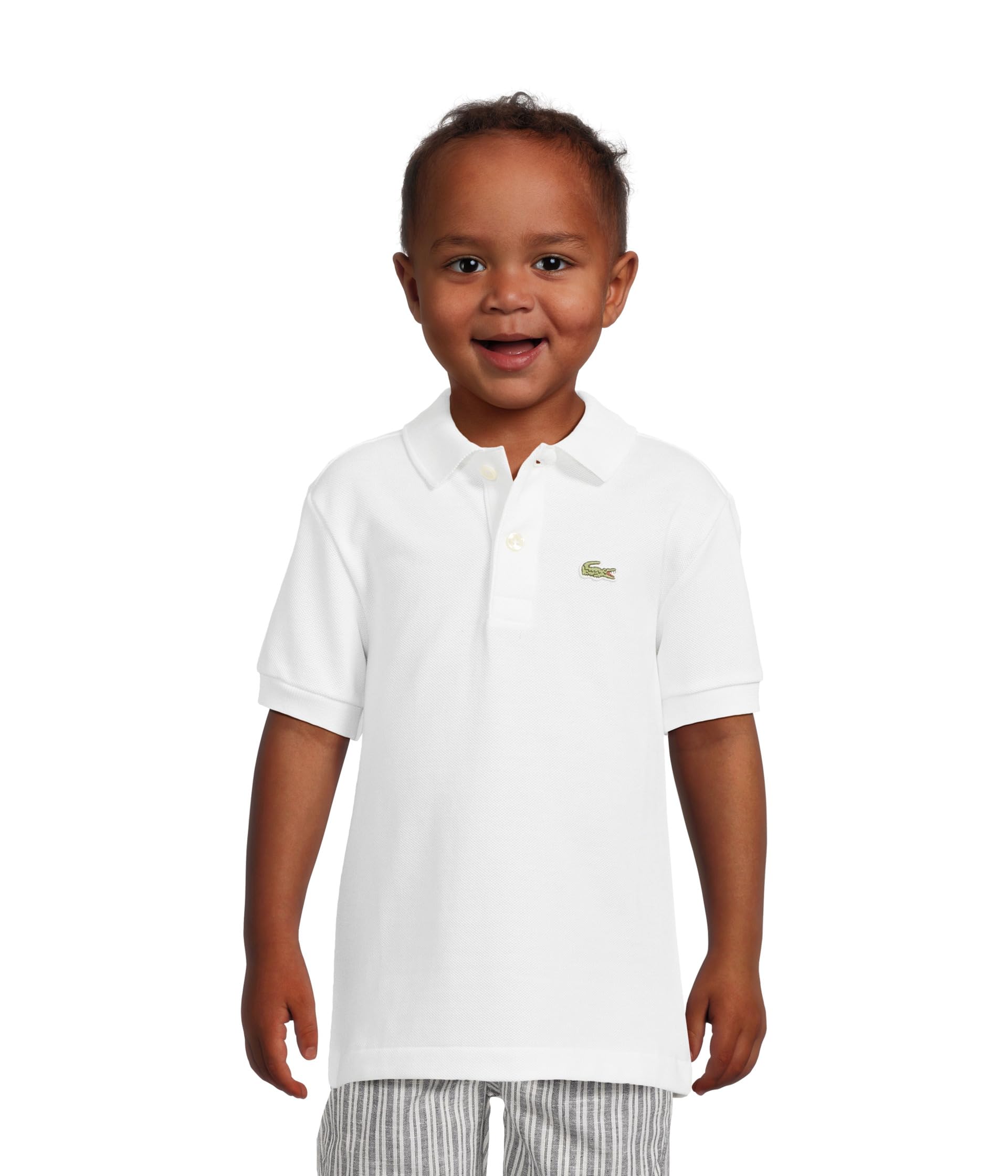 Lacoste Unisex-Child Short Sleeve Classic Pique Polo, White, 8 Image