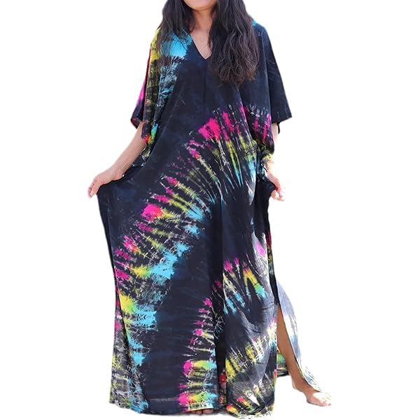 Multi Color Half Sleeves Silk Ladies Kaftan, Technics : Machine Made...