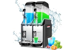 EKway Commercial Slushy Machine,2 x 3.2 Gallons Tank Margarita Frozen drink Machine,890W 110V Commercial Slushie Machine,Margarita slush Smoothie maker for Restaurant Bar Party