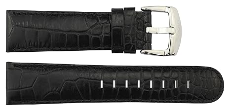 Moog Paris Schwarz Kalbsleder Uhrenarmband, Dornschließe, 22mm Uhrenarmband _ B22003