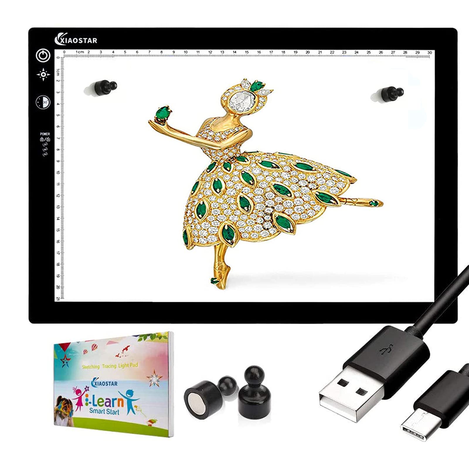 Rechargeable Light Box Drawing A4,Tracing Board with Brightness Adjustable for Artists, Animation Drawing, Sketching, Animation, X-ray Viewing (A4-RCG)