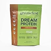 Greens First Dream Protein Plant-Based Vegan Powder - USDA Organic Pumpkin, Hemp & Pea Protein - Gluten-Free, Non-GMO, No Added Sugar (Caramel Cappuccino, 27.42 oz)