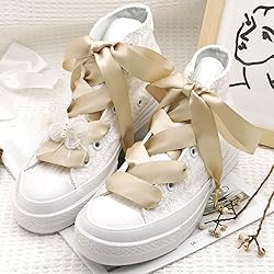 WEGOODZF Ribbon Satin Sneakers Shoelaces: 2 Pair