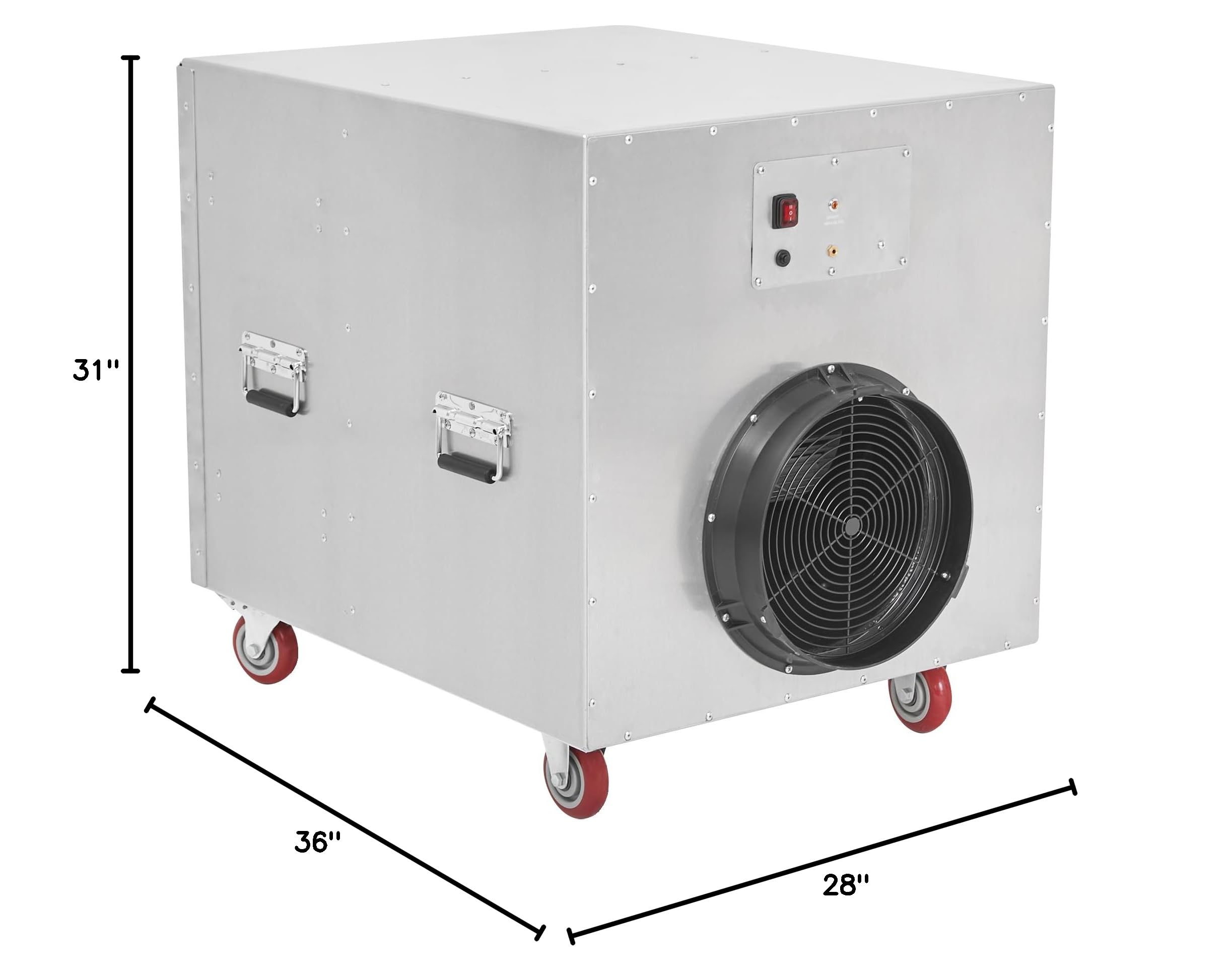 Mounto 2000CFM Commercial Air Purifier Negative Air Scrubber- High Air Flow Hepa Filter, Aluminum Housing, 2 Speed, Filter Change Reminder