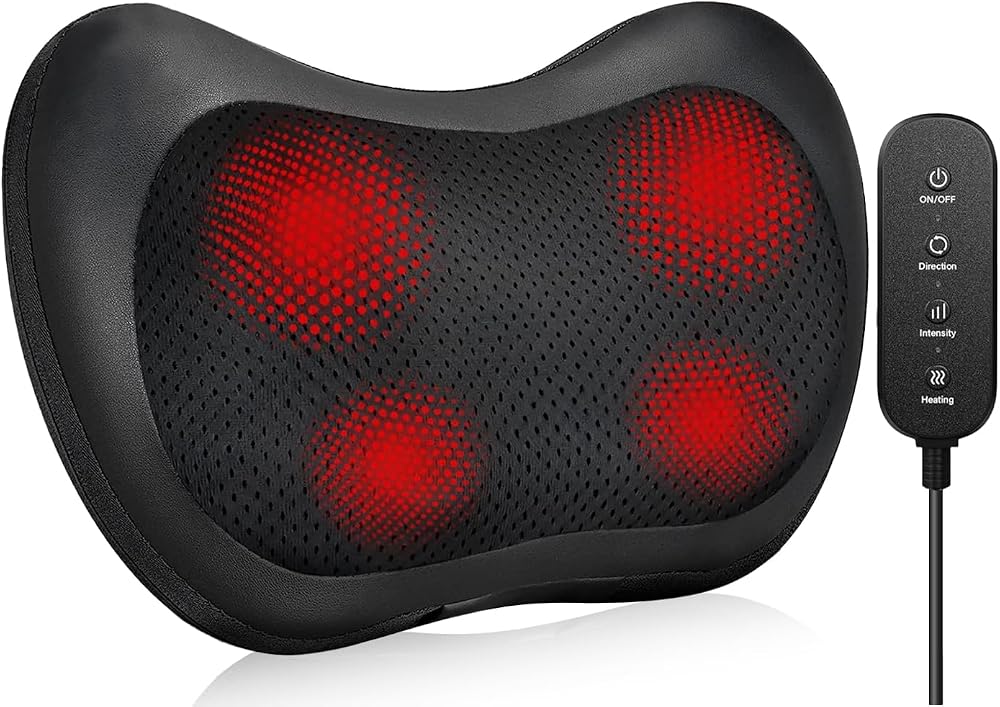 iKristin Back Neck Massager Shiatsu Pillow with Heat Remote Control