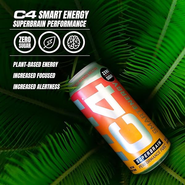 CELLUCOR C4 SMART ENERGY DRINKS VARIETY PACK, SUGAR FREE PERFORMANCE FUEL & NOOTROPIC BRAIN BOOSTER, COFFEE SUBSTITUTE OR ALTERNATIVE, 4 FLAVOR BERRY BREEZE VARIETY 12 PACK