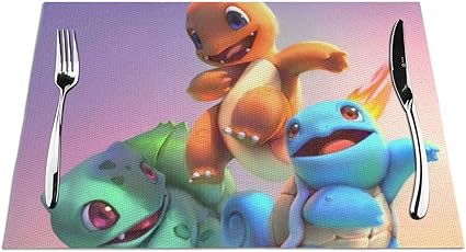 Amazon ピカチュウポケモンpvc織りランチョンマット2枚 ダイニングテーブルと椅子のクッション 滑り止めランチョンマット耐熱織りのダイニング テーブルと椅子のクッション 洗えるとお手入れが簡単45x30cm ランチョンマット オンライン通販