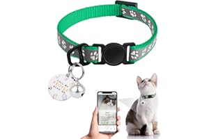FURRIGO Cat Collar Breakaway with QR Code Name Tag, Reflective Kitten Collars with Bell, Cat ID Tag Personalized, Ultra-Durable, Adjustable, Quick Release, Fits Most Girl Boy Small Large Cats (8''-13.3'')