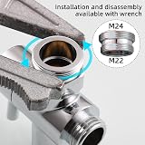 Tecmolog Brass Sink Valve Diverter 3 Way Chrome M22 to M24 SBA021C view 5