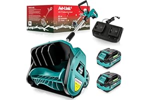 Ant-Link Electric Snow Shovel with Wheels, 17“ 40V(2*20V) 4.0Ah Cordless Snow Blower, Battery Powered Snow Thrower with Direc