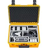 Lykus PVC1 Waterproof Hard Camera Case with Padded Dividers for Cameras, Lenses, Dual DJI Mavic/Air/Mini/Flip drones