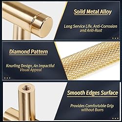 Zernmiarder Knurled Cabinet Pulls 2 Pack, 5 Inch