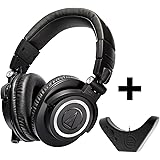 Audio-Technica ATH-M50x Professional Studio Monitor Headphones with Bluetooth Adapter-Amplifier BAL-M50X
