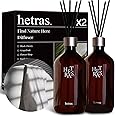 hetras Premium Reed Diffuser Set 16.9 fl.oz. 2 Pack | White Shirt - Clean Linen Scent | Long-Lasting Luxury Fragrance with 10 Reed Sticks for Home & Office | Gifts for Loved One