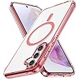 Lunivop for Samsung Galaxy A35 5G Case Hard [Compatible with Magsafe Wireless Charging] Yellowing Resistant Magnetic Cover Clear para A 35 6.6 inch 2024 Rugged Best Phone Cases Pink