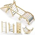 BlueWood 2025 8-in-1 Pikler Triangle Climbing Set Toddler Toys Indoor Baby Jungle Gym Climber Playground for Kids - Mauve Pink