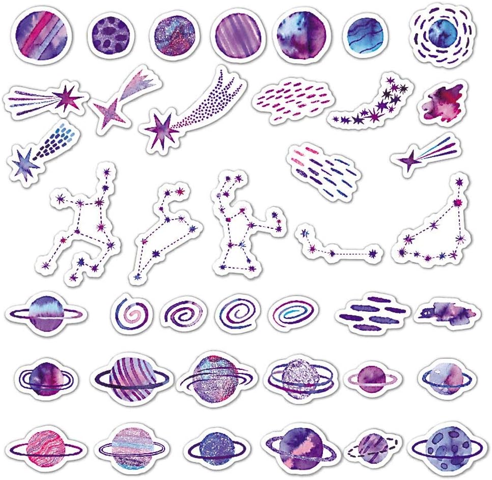 Stickers for Water Bottles Japanese Stickers 40pcs Cute Fashion Stickers for Laptop Phone Guitar Skateboard Luggage Travel Suitable for Kids Teens Girls (Mysterious Planet)