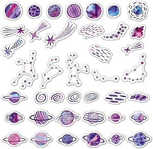 Stickers for Water Bottles Japanese Stickers 40pcs Cute Fashion Stickers for Laptop Phone Guitar Skateboard Luggage Travel Suitable for Kids Teens Girls (Mysterious Planet)