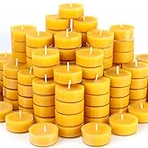 48 Packs Beeswax Tealight Candles, 100% Pure Beeswax Candles | 4-Hour Extended Burn Time | Natural Beeswax Tea Candle in Clear Cup, Perfect for Home Decor,Air Purification,Fragrance