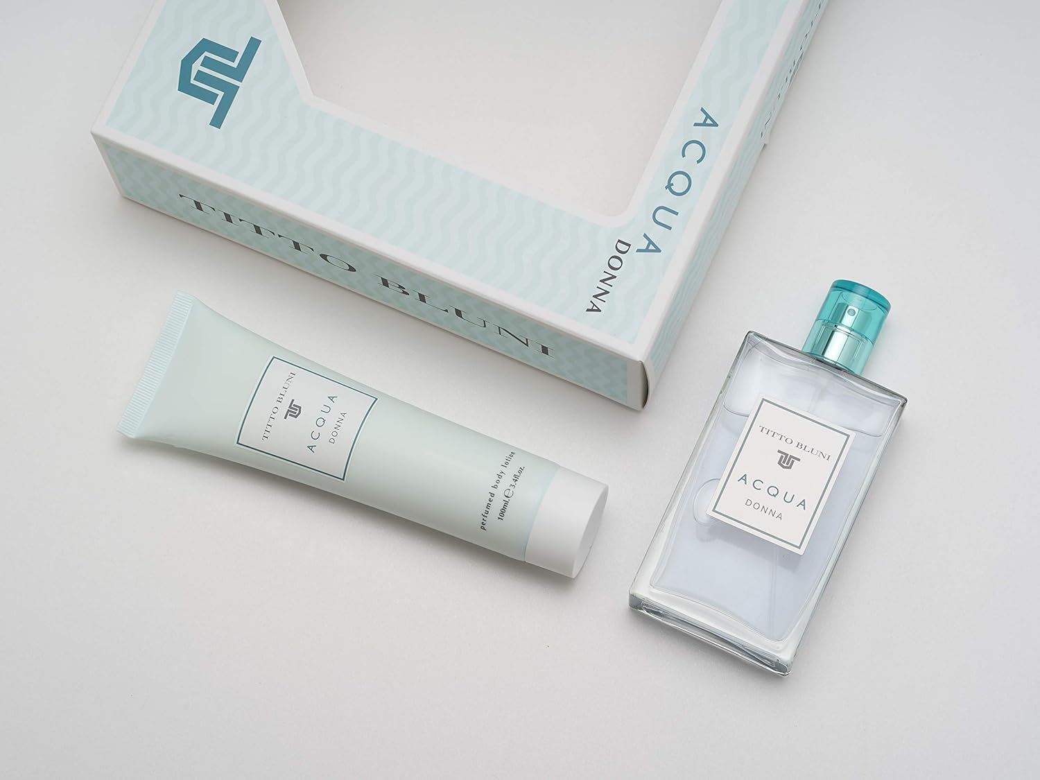 Titto Bluni, Acqua Estuche de Regalo para Mujer, Eau de Toilette 75 ml y Body Lotion 100 ml