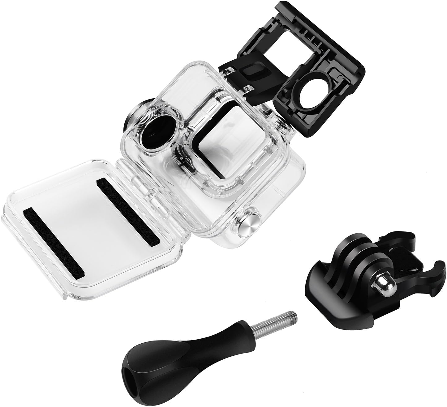 Suptig Waterproof Case for Gopro Hero 7, 6, 5 & 2018 - Underwater Dive Housing to 164ft (50 Meters), Transparent + black - Image 5