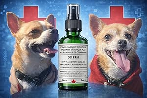 Liquide spray specialement pour chien et humain adult Argent Colloïdal 50 PPM 118ml greenbottle glass – Solution Liquide – Us