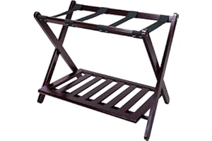Casual Home Luggage Rack with Shelf, Espresso