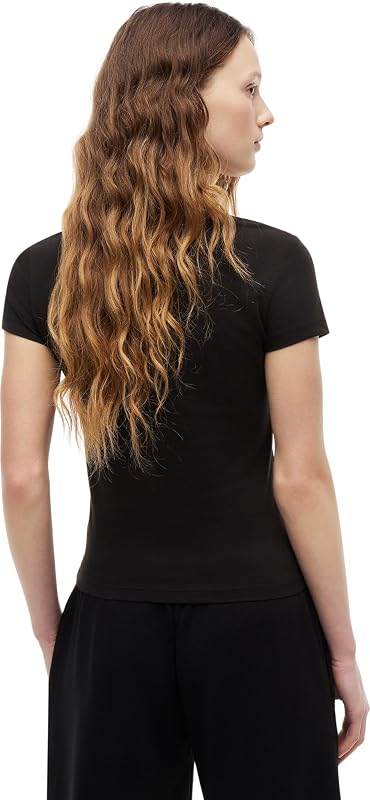 Femme Tjw 2pack V-Neck Tee Dw0dw21367 T-Shirt S/S, Multi (Black/Black), XXS EU