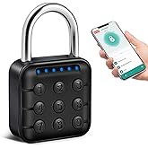 Auntyfey Smart Combination Lock with APP for Locker, Digital Padlock | Gym Locker Lock with APP, 6 Digit Combination Lock, Waterproof Outdoor Gate Lock Padlock for School, Gym, Fence, Travel