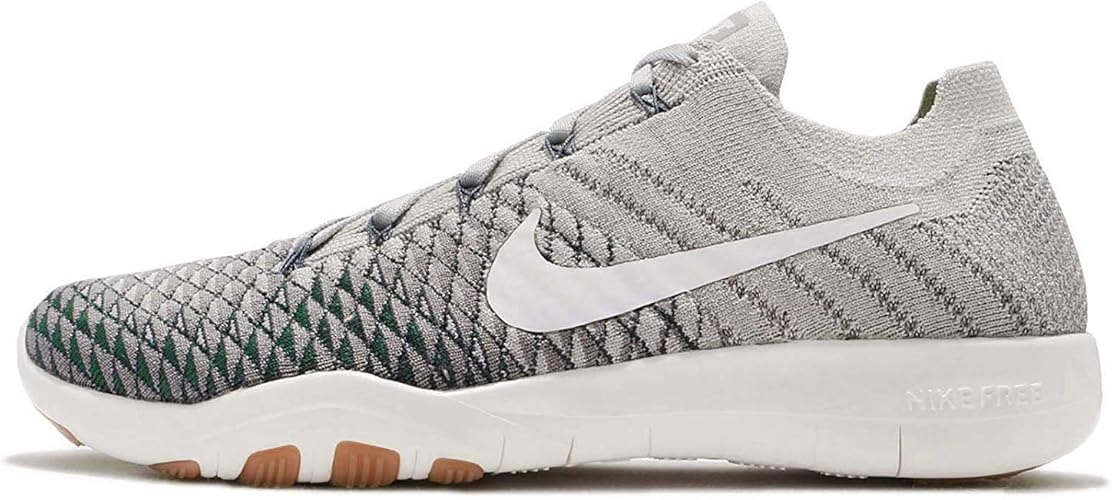 nike training free tr flyknit trainers in grey and blue