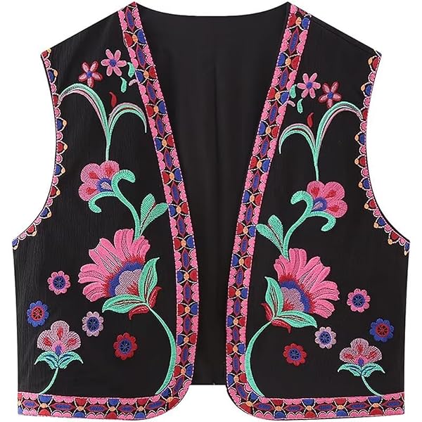Amazon.com: Giltpeak Women'S Vintage Embroidered Floral Vest
