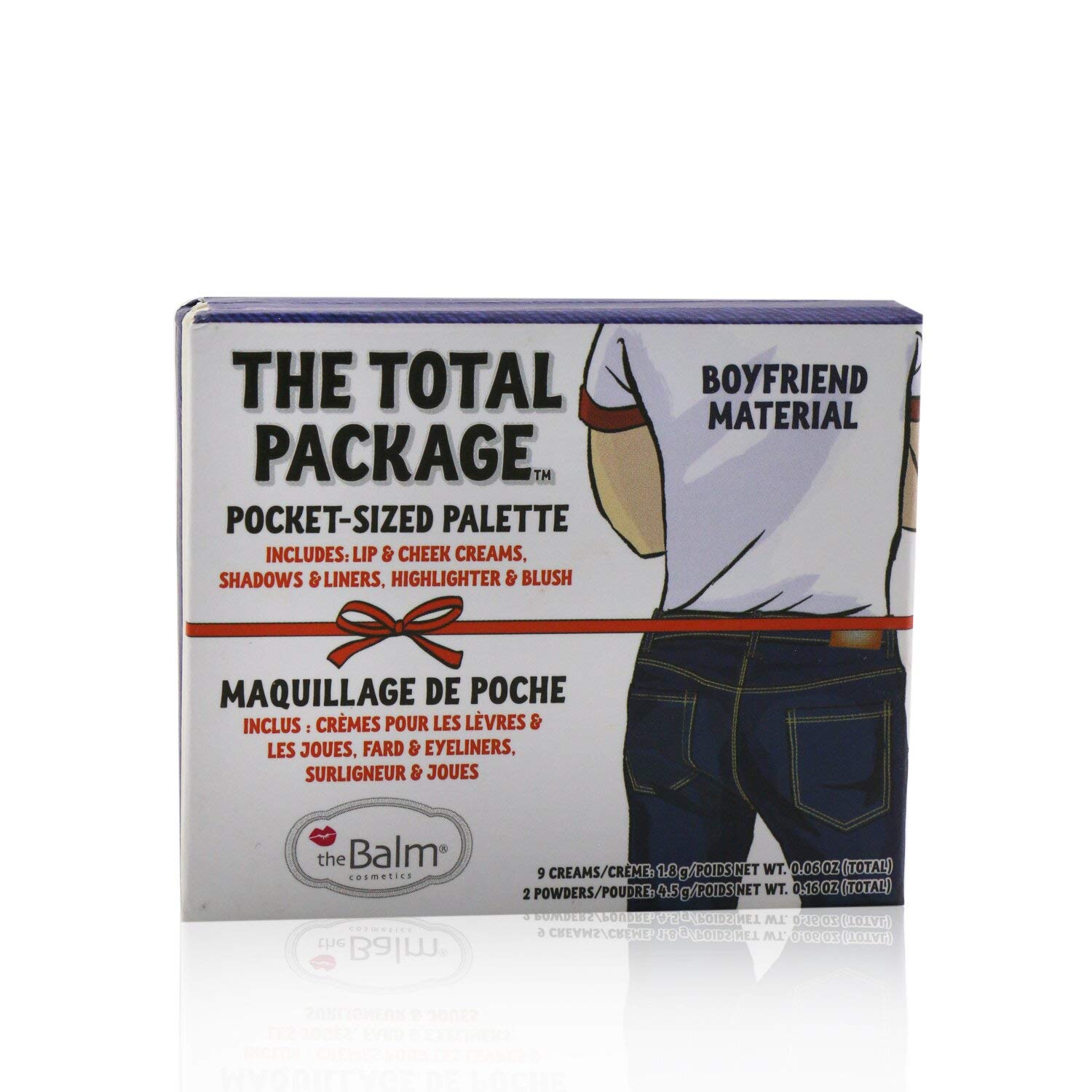 theBalm The Total Package Denim (Boyfriend Material), Highlighter Makeup Kit, Multi-tasking palette, 9 Cream Pans, 2 Powders, Multicolor, 1.6 ounces