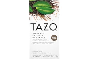TAZO Awake English Breakfast Black Tea Bag - 20 Count (Pack of 1), Bold and Full-Bodied, Caffeinated, Enjoy Hot or Iced