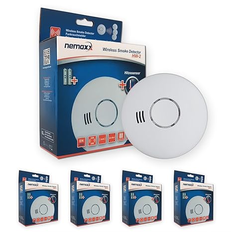 4X Nemaxx HW-2 detectores de Humos sin Hilos detectores de Humo detectores de Calor