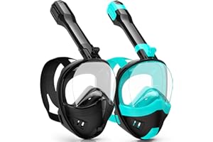 SNORKLIX Full Face Snorkel Mask, Snorkeling Gear for Adults Kids with Latest Dry Top Breathing System and Detachable Camera Mount, with 180 Degree Panoramic View