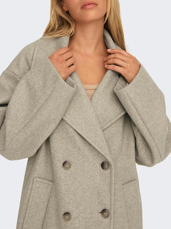Onlwembley L/S Ovsize Coat Tlr Noos Giubbotto, Donna, Weathered Teak, 38