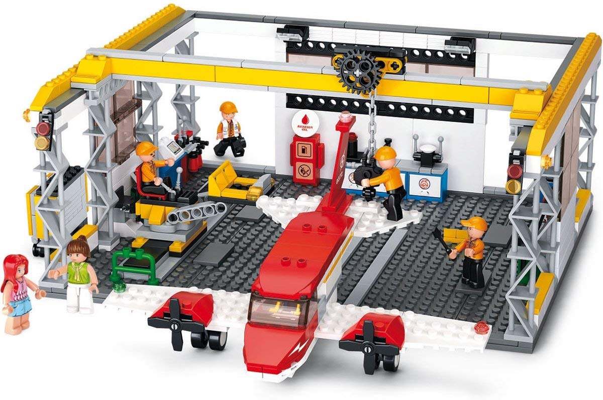 Sluban SlubanM38-B0372 Aircraft Hangar Building Bricks Set