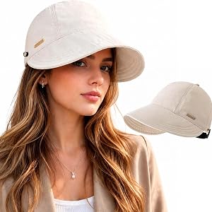Wide Brim Sun Visors for Women Sun Hat Visor Hat UV Protection | Adjustable packable wide brim sun visors for women.Open top