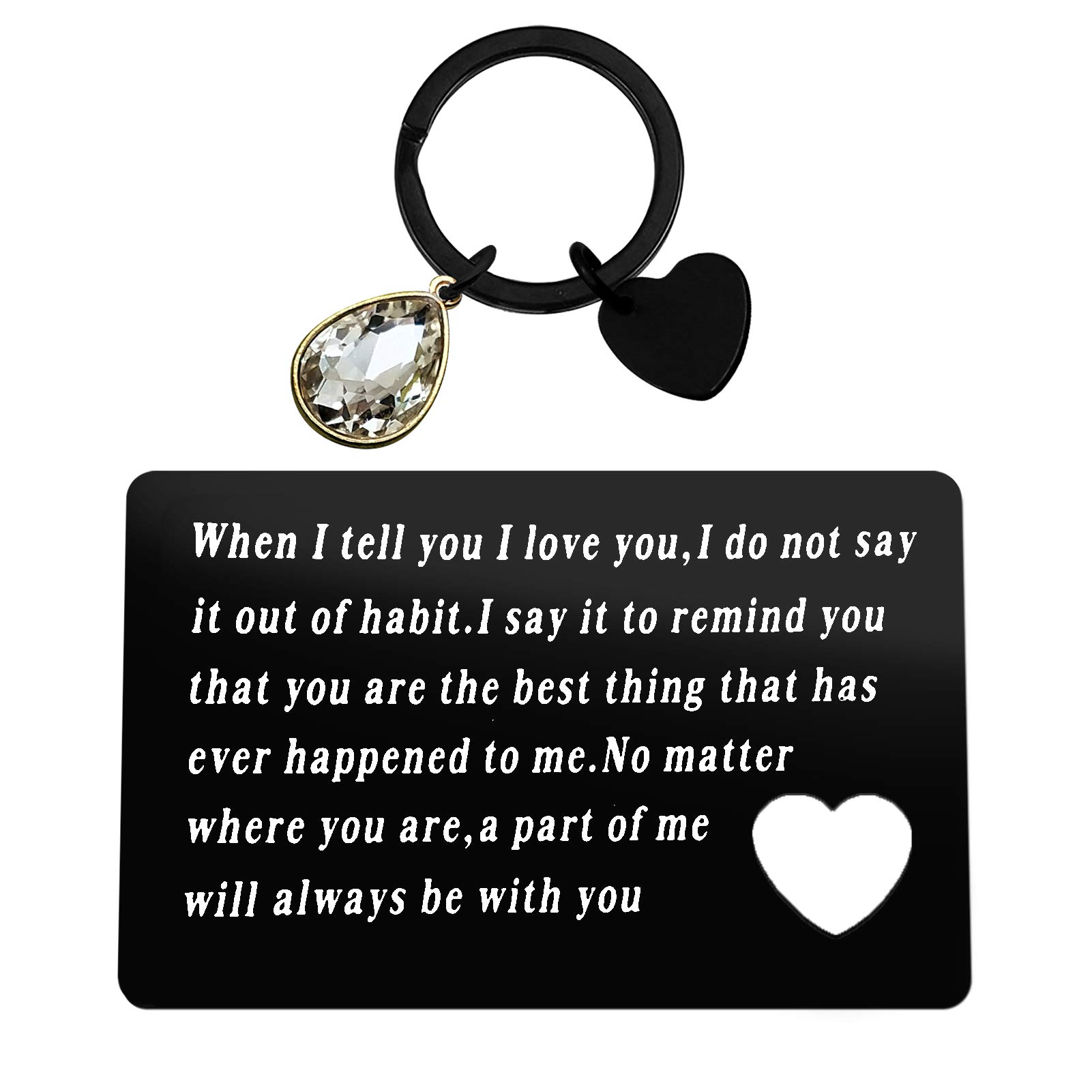 Anniversary Card Gifts for Boyfriend Husband Fiance Engraved Wallet Insert Card for Him Deployment Gifts Christmas Birthday Gifts Valentines Day Gifts for Him