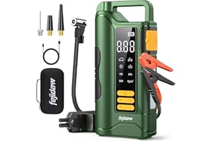 FEJIDAW Jump Starter with Air Compressor,5000A Car Battery Jumper Starter, 16000mAh Battery Jumper Starter Portable for 10L Gas/Diesel Engine with 160PSI Booster,LED Display & Light,Jumper Cables